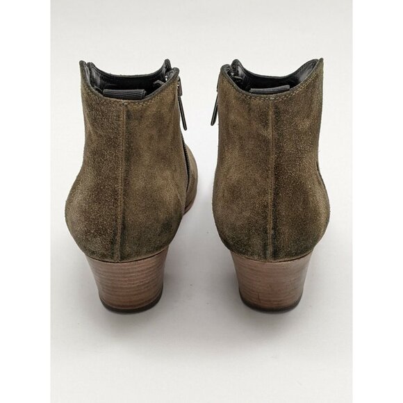 Aquatalia x Martin K Suede Ankle Boots Olive Green Womens 7 Italian Leather - Picture 4 of 12